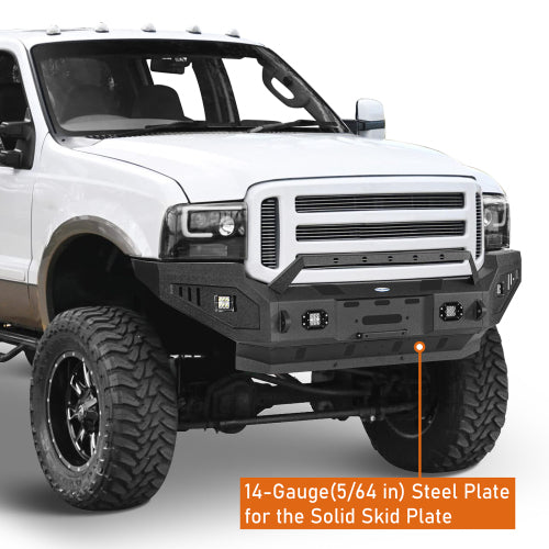 Front Bumper w/ Winch Plate & LED Spotlights (05-07 Ford F-250) - LandShaker