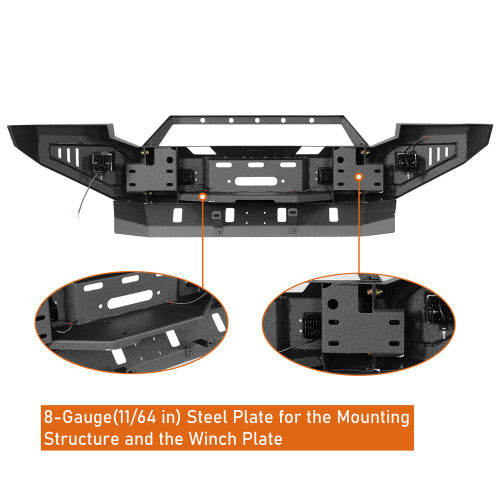Front Bumper w/ Winch Plate & LED Spotlights (05-07 Ford F-250) - LandShaker