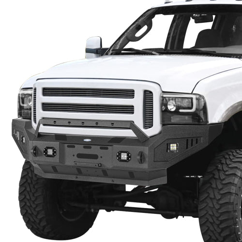 Front Bumper w/ Winch Plate & LED Spotlights (05-07 Ford F-250) - LandShaker