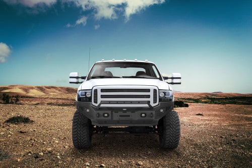 Front Bumper w/ Winch Plate & LED Spotlights (05-07 Ford F-250) - LandShaker