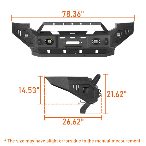 Aftermarket Full Width Front Bumper w/ LED Lights For 2005-2007 Ford F-250/F-350 - LandShaker4x4