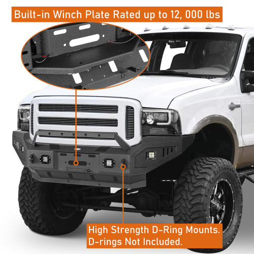 Front Bumper w/ Winch Plate & LED Spotlights (05-07 Ford F-250) - LandShaker