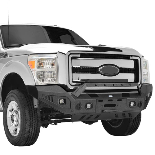 Front Bumper w/ Winch Plate & LED Spotlights (11-16 Ford F-250) - LandShaker