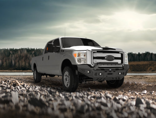 Front Bumper w/ Winch Plate & LED Spotlights (11-16 Ford F-250) - LandShaker