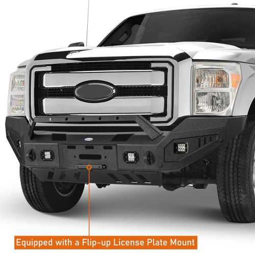 Front Bumper w/ Winch Plate & LED Spotlights (11-16 Ford F-250) - LandShaker