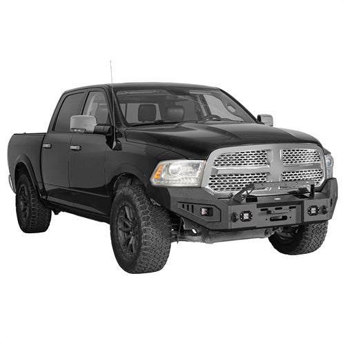 Front Bumper w/ Winch Plate & LED Spotlights (13-18 Ram 1500, Excluding Rebel) - LandShaker