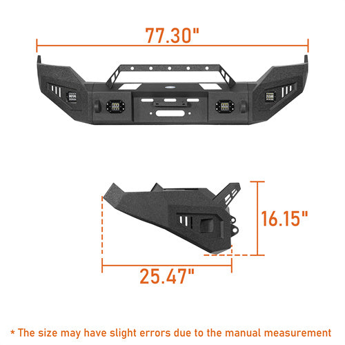 Front Bumper w/ Winch Plate & LED Spotlights (13-18 Ram 1500, Excluding Rebel) - LandShaker