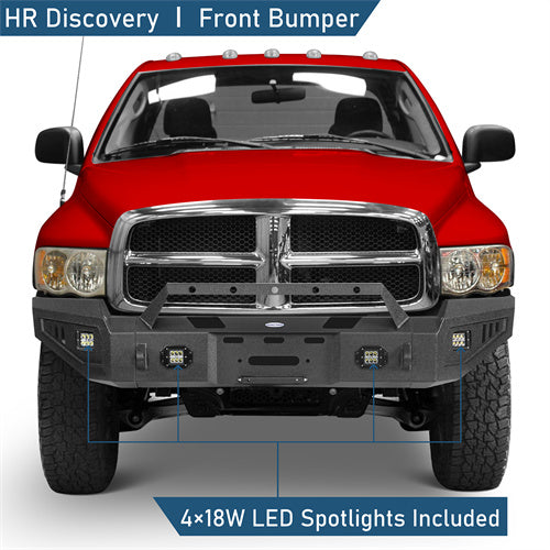 Discovery Ⅰ Full Width Front Bumper w/ Winch Plate & LED Spotlights (03-05 Ram 2500, Excluding Diesel Models) - LandShaker