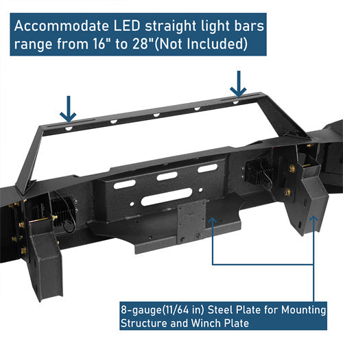 Discovery Ⅰ Full Width Front Bumper w/ Winch Plate & LED Spotlights (03-05 Ram 2500, Excluding Diesel Models) - LandShaker