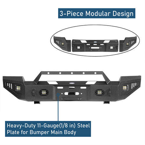 Discovery Ⅰ Full Width Front Bumper w/ Winch Plate & LED Spotlights (03-05 Ram 2500, Excluding Diesel Models) - LandShaker