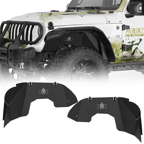 Front Inner Fender Liners For 2018-2025 Jeep Wrangler JL / Gladiator JT (Excluding Rubicon 3.6L Engine) - langshsker
