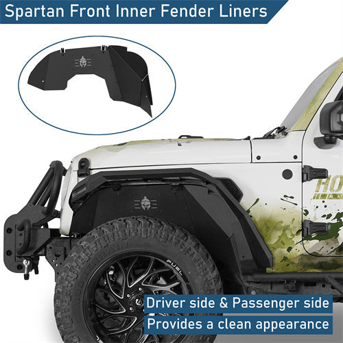 Front Inner Fender Liners For 2018-2025 Jeep Wrangler JL / Gladiator JT (Excluding Rubicon 3.6L Engine) - langshsker