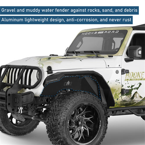 Front Inner Fender Liners For 2018-2025 Jeep Wrangler JL / Gladiator JT (Excluding Rubicon 3.6L Engine) - langshsker