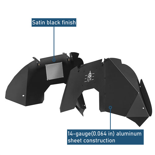 Front Inner Fender Liners For 2018-2025 Jeep Wrangler JL / Gladiator JT (Excluding Rubicon 3.6L Engine) - langshsker