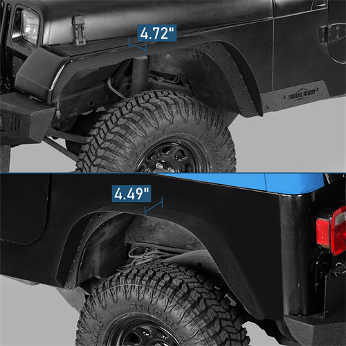 Slim Flat Front & Rear Fender Flares Kit For Jeep Wrangler YJ 1987-1995 - LandShaker4x4
