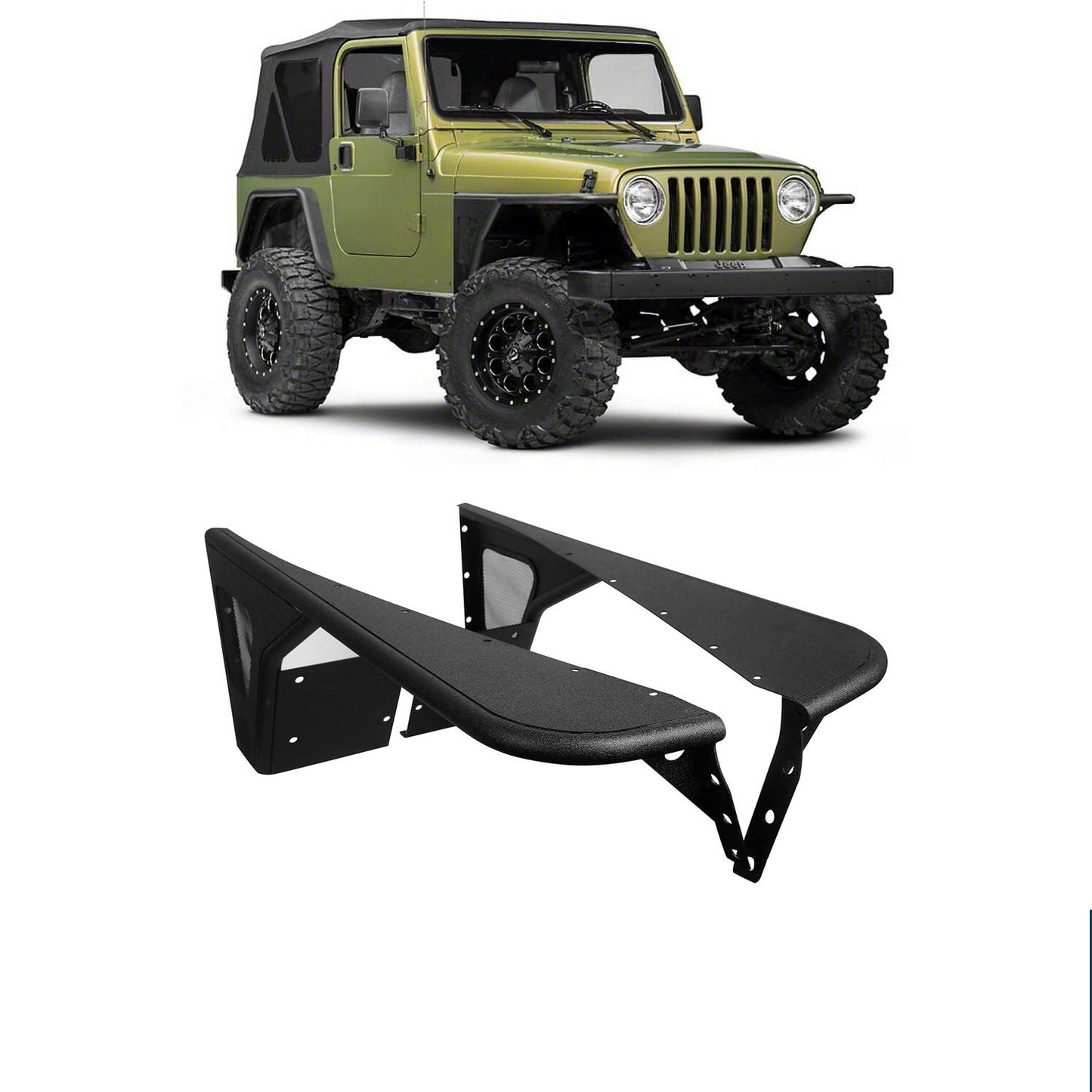 Front & Rear Fender Flares Tubular Fenders(97-06 Jeep Wrangler TJ)-LandShaker