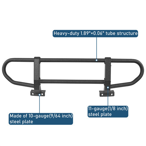 Full Grille Guard Front Brush Guard w/ Steel Modular Bumper For 2021-2025 Ford Bronco (Excluding Raptor, Everglades, Black Diamond Models) - LandShaker4x4