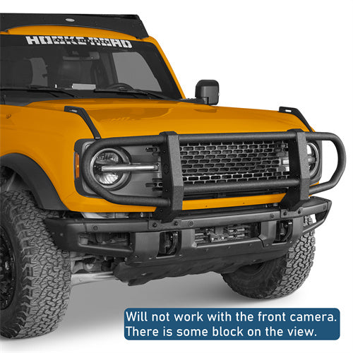 Full Grille Guard Front Brush Guard w/ Steel Modular Bumper For 2021-2025 Ford Bronco (Excluding Raptor, Everglades, Black Diamond Models) - LandShaker4x4
