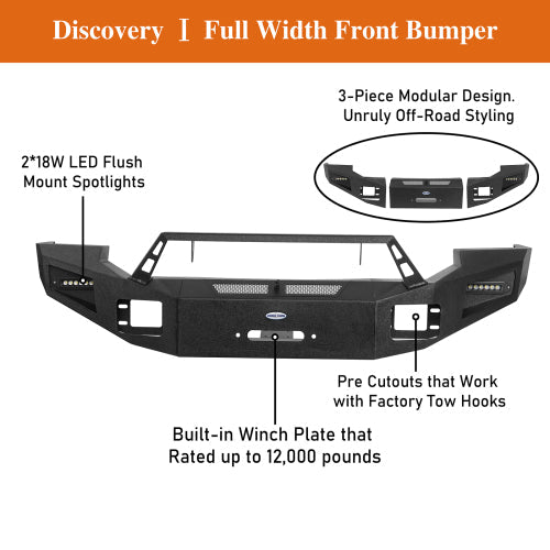 Discovery Ⅰ Full Width Front Bumper w/ Winch Plate (05-07 Ford F-250) - LandShaker
