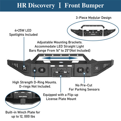 Discovery Ⅰ Full Width Front Bumper For 2019-2024 Ram 1500 (Excluding EcoDiesel, Rebel & TRX, Classic Models) - LandShaker