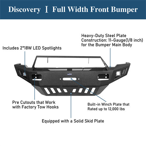 Full Width Front Bumper w/ Winch Plate (10-18 Ram 2500) - LandShaker