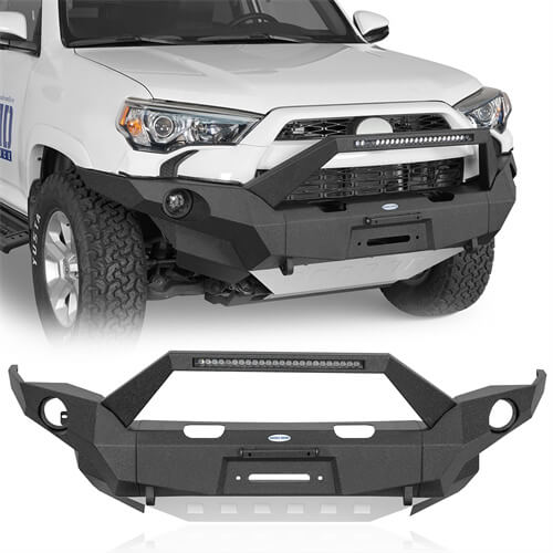 Full-Width Front Bumper w/ LED Light Bar For 2014-2024 Toyota 4Runner - LandShaker
