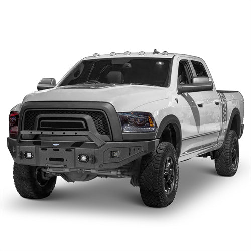 Full Width Front Bumper w/ Winch Plate & LED Spotlights (15-18 Ram 1500 Rebel) - LandShaker