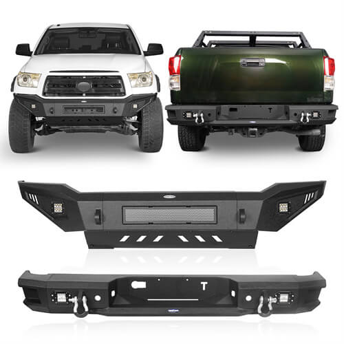 Full Width Front Bumper w/Skid Plate & Rear Bumper (07-13 Toyota Tundra)-LandShaker