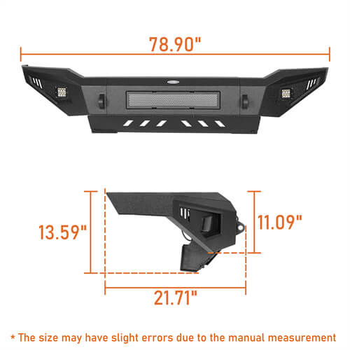 Full Width Front Bumper w/Skid Plate & Rear Bumper (07-13 Toyota Tundra)-LandShaker
