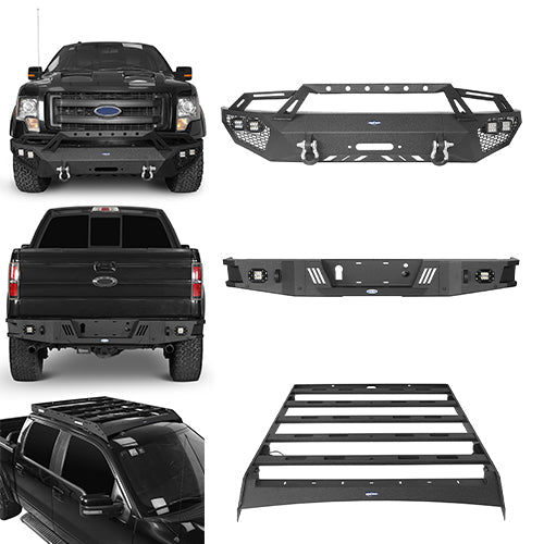 Full Width Front Bumper / Rear Bumper / Roof Rack(09-14 F-150 SuperCrew,Excluding Raptor)-LandShaker
