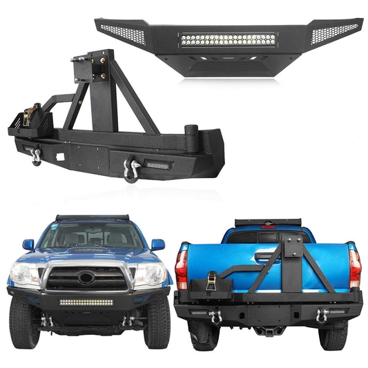 Full Width Front Bumper & Rear Bumper w/Swing Out Tire Carrier(05-11 Toyota Tacoma)-LandShaker