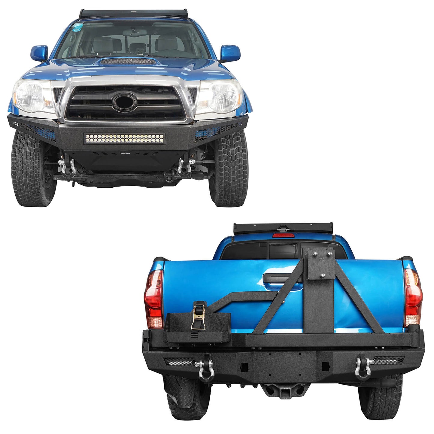 Full Width Front Bumper & Rear Bumper w/Swing Out Tire Carrier(05-11 Toyota Tacoma)-LandShaker