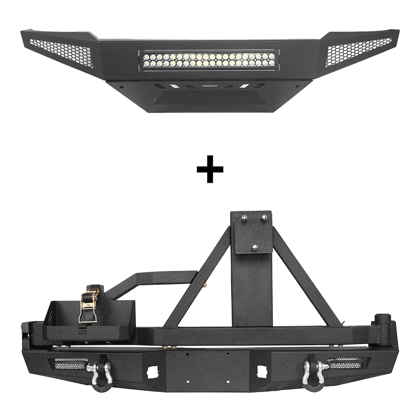 Full Width Front Bumper & Rear Bumper w/Swing Out Tire Carrier(05-11 Toyota Tacoma)-LandShaker