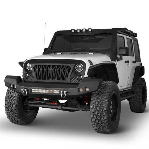 Full width Front Bumper & Rear Bumper w/Tire Carrier(07-18 Jeep Wrangler JK)-LandShaker