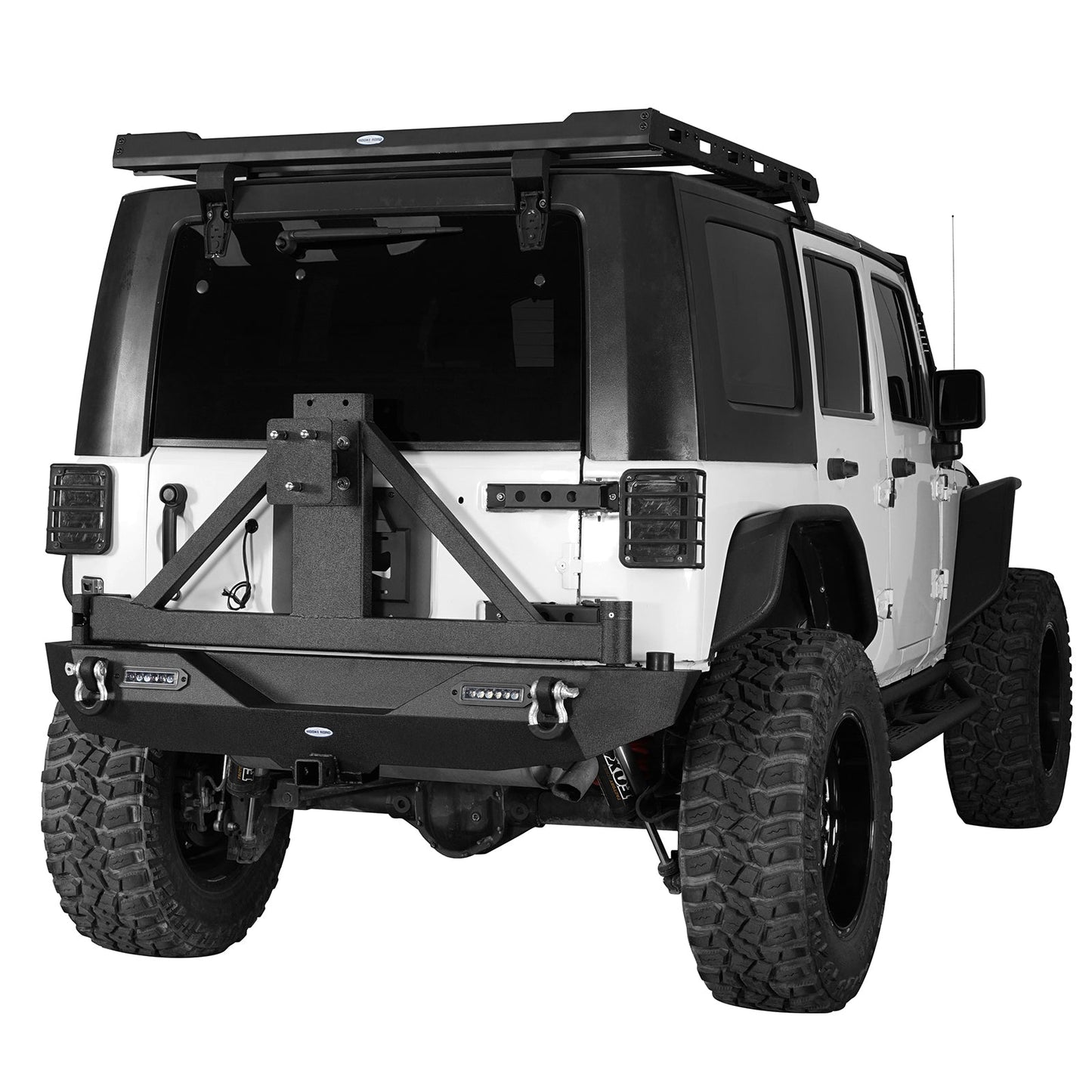 Full width Front Bumper & Rear Bumper w/Tire Carrier(07-18 Jeep Wrangler JK)-LandShaker