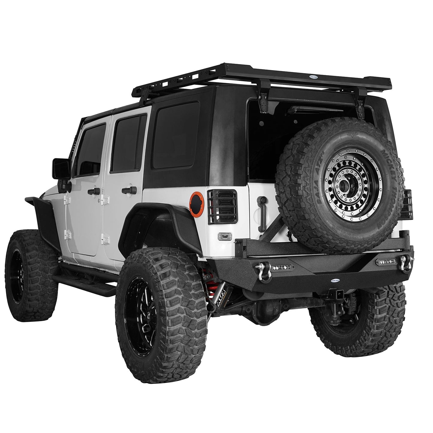 Full width Front Bumper & Rear Bumper w/Tire Carrier(07-18 Jeep Wrangler JK)-LandShaker