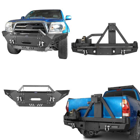 Full Width Front Bumper &  Rear Bumper w/Tire Carrier(05-11 Toyota Tacoma)-LandShaker
