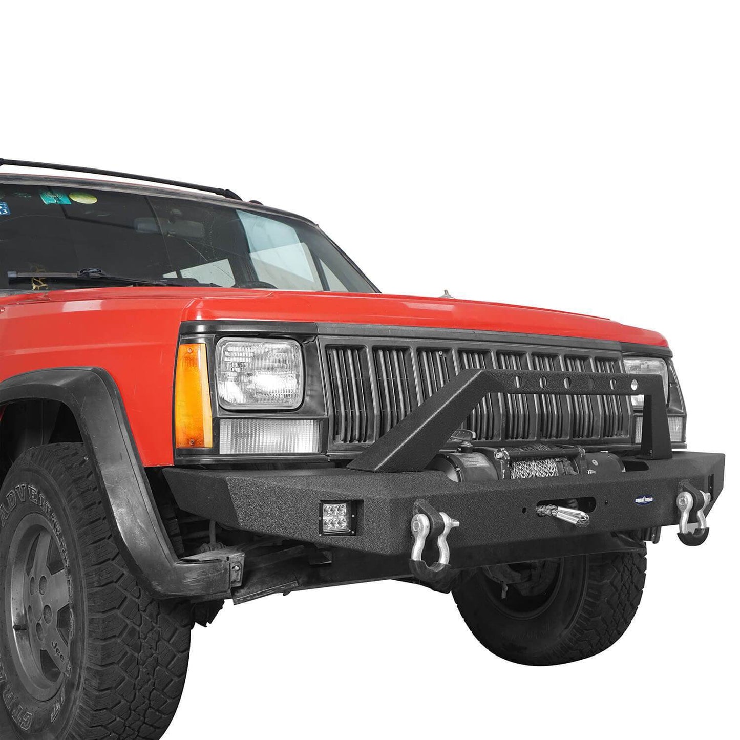 Destroyer Full Width Front Bumper w/ Winch Plate(84-01 Jeep Cherokee XJ)-LandShaker