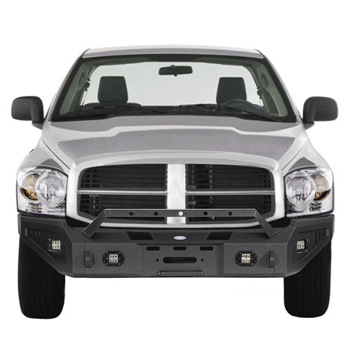 Full-Width Front Bumper w/ Winch Plate & LED Spotlights (06-08 Ram 1500) - LandShaker