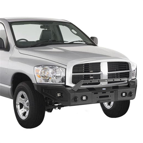 Full-Width Front Bumper w/ Winch Plate & LED Spotlights (06-08 Ram 1500) - LandShaker