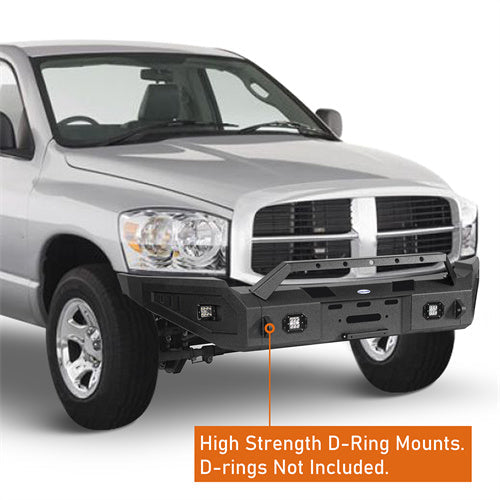 Full-Width Front Bumper w/ Winch Plate & LED Spotlights (06-08 Ram 1500) - LandShaker
