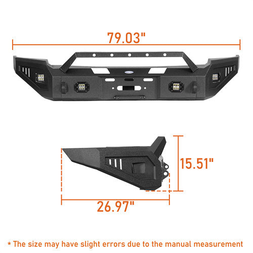 Full-Width Front Bumper w/ Winch Plate & LED Spotlights (06-08 Ram 1500) - LandShaker