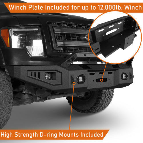 Full Width Front Bumper w/ Winch Plate (09-14 Ford F-150, Excluding Raptor) - LandShaker