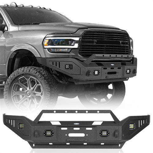 LandShaker Full Width Front Bumper w/ Winch Plate & LED Spotlights (19-24 Ram 2500)