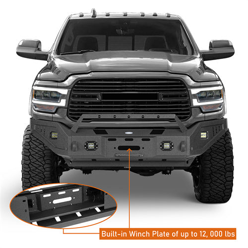 LandShaker Full Width Front Bumper w/ Winch Plate & LED Spotlights (19-24 Ram 2500)
