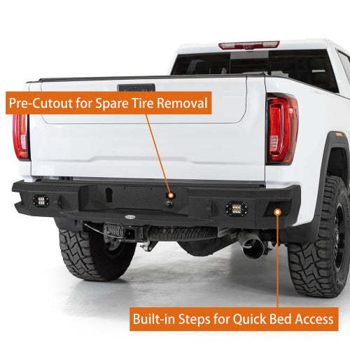 Discovery Rear Bumper w/ LED Floodlights (20-25 GMC Sierra 2500HD) - LandShaker