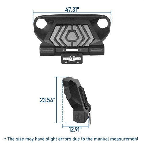 Mad Max Grill+Bumper w/ LED Turn Signal Lights For 2007-2018 Jeep Wrangler JK - Landshaker4x4