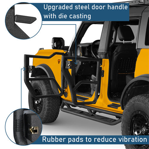 Off-road Half Front & Rear Doors For 2021-2025 Ford Bronco 4-Door - LandShaker4x4