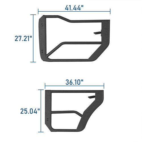 Off-road Half Front & Rear Doors For 2021-2025 Ford Bronco 4-Door - LandShaker4x4