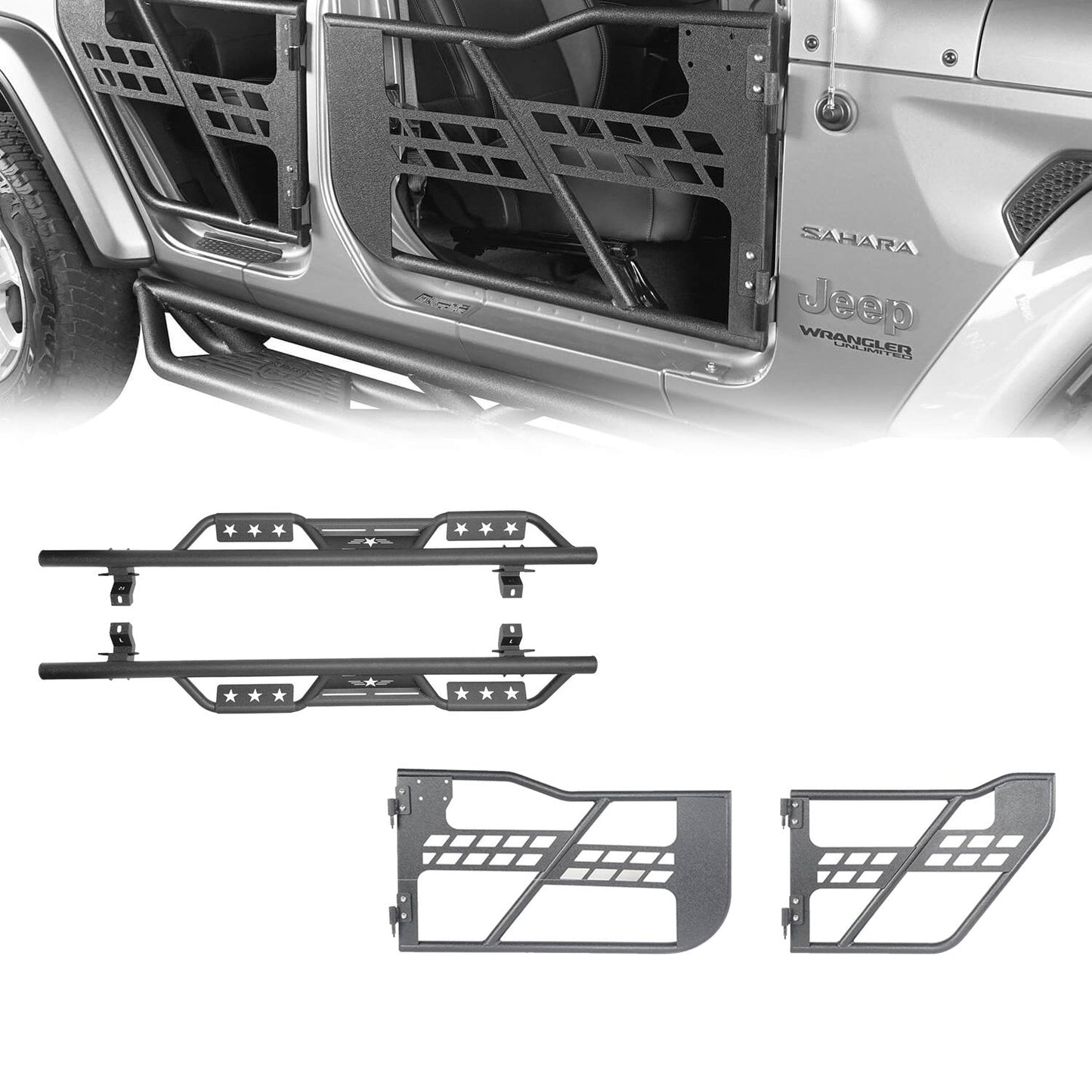 4 Door Tubular Door & Side Steps(18-25 Jeep Wrangler JL)-LandShaker